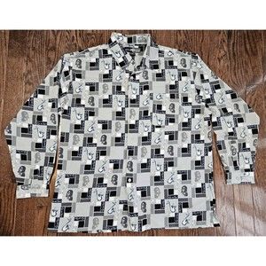 Vintage Y2K Southpole Gray Button Up Long Sleeve Shirt Size XL 90s Jazz Hip Hop